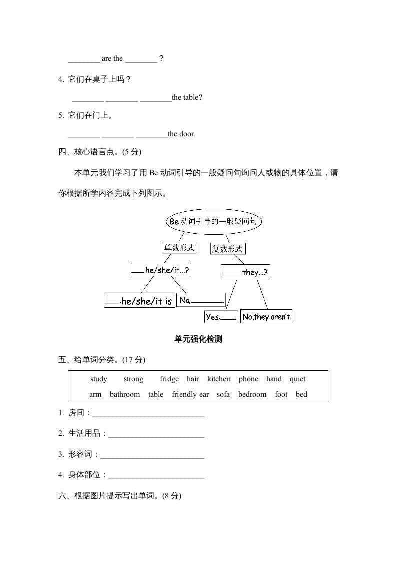 图片[2]_四年级英语上册Unit4单元知识梳理卷（人教PEP）_练习题|试卷|知识点|复习提纲