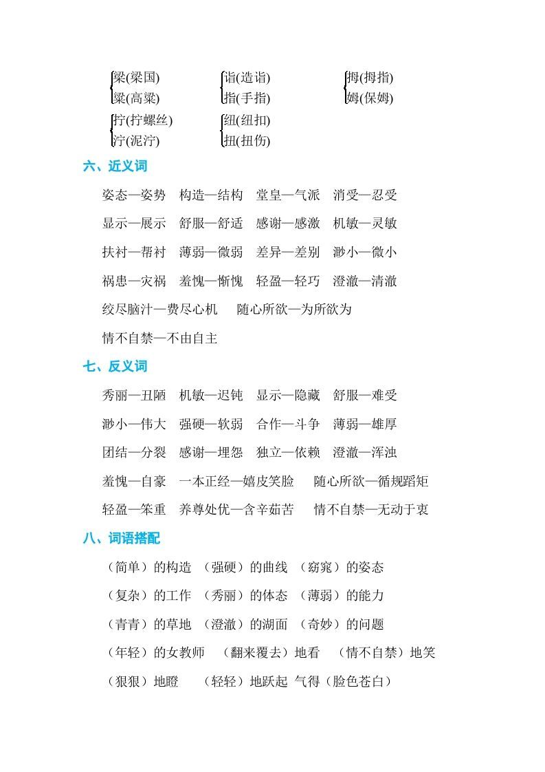 图片[2]_五年级语文下册第八单元单元知识小结（部编版）_练习题|试卷|知识点|复习提纲