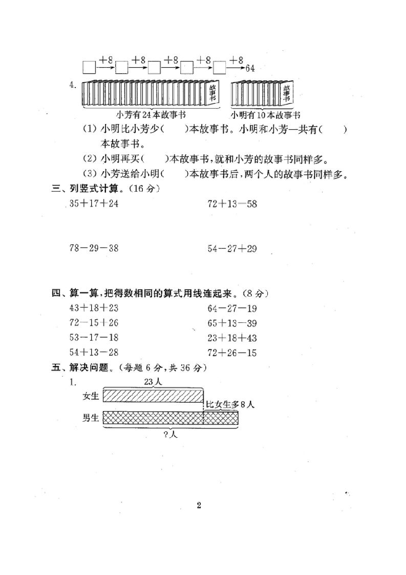 图片[3]_二年级数学上册试卷1全程测评卷(全套)（附完整答案）.doc（苏教版）_练习题|试卷|知识点|复习提纲