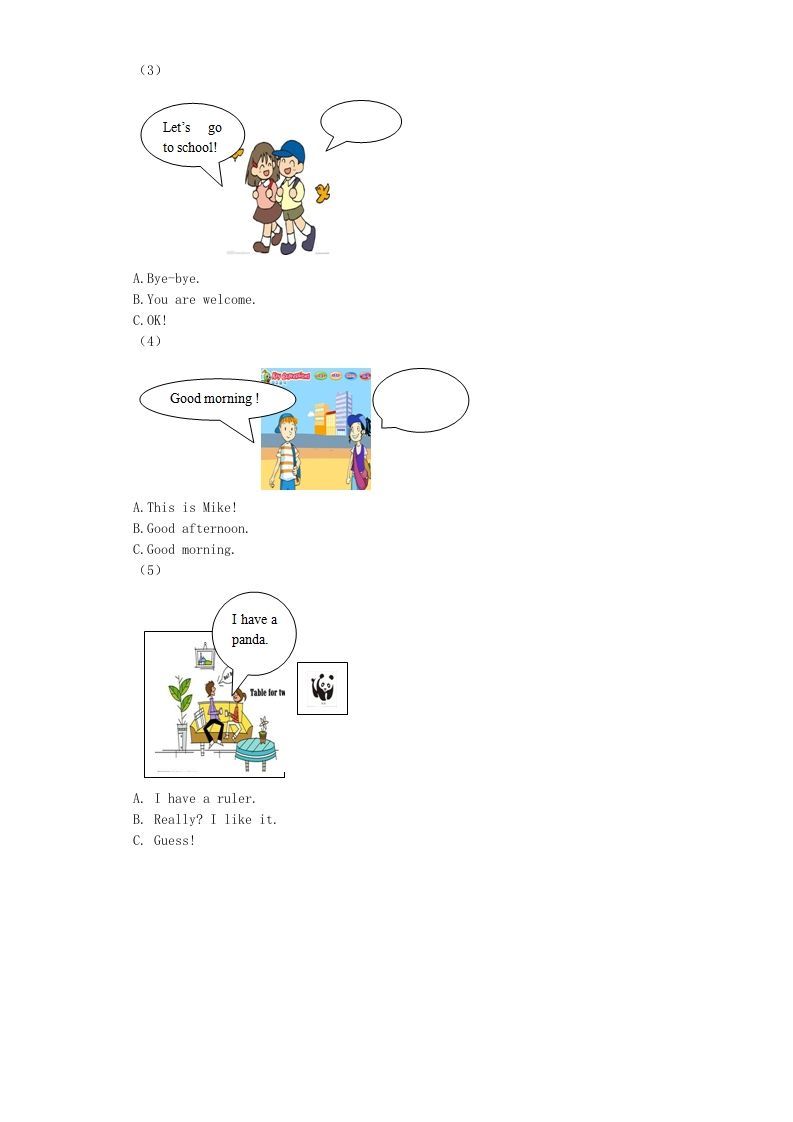 图片[3]_三年级英语上册期末测试卷1（人教PEP）_练习题|试卷|知识点|复习提纲