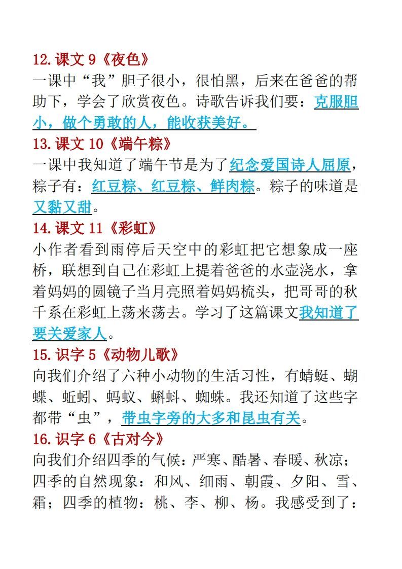 图片[3]_一年级下册语文重点考点汇总（复习必备）_练习题|试卷|知识点|复习提纲