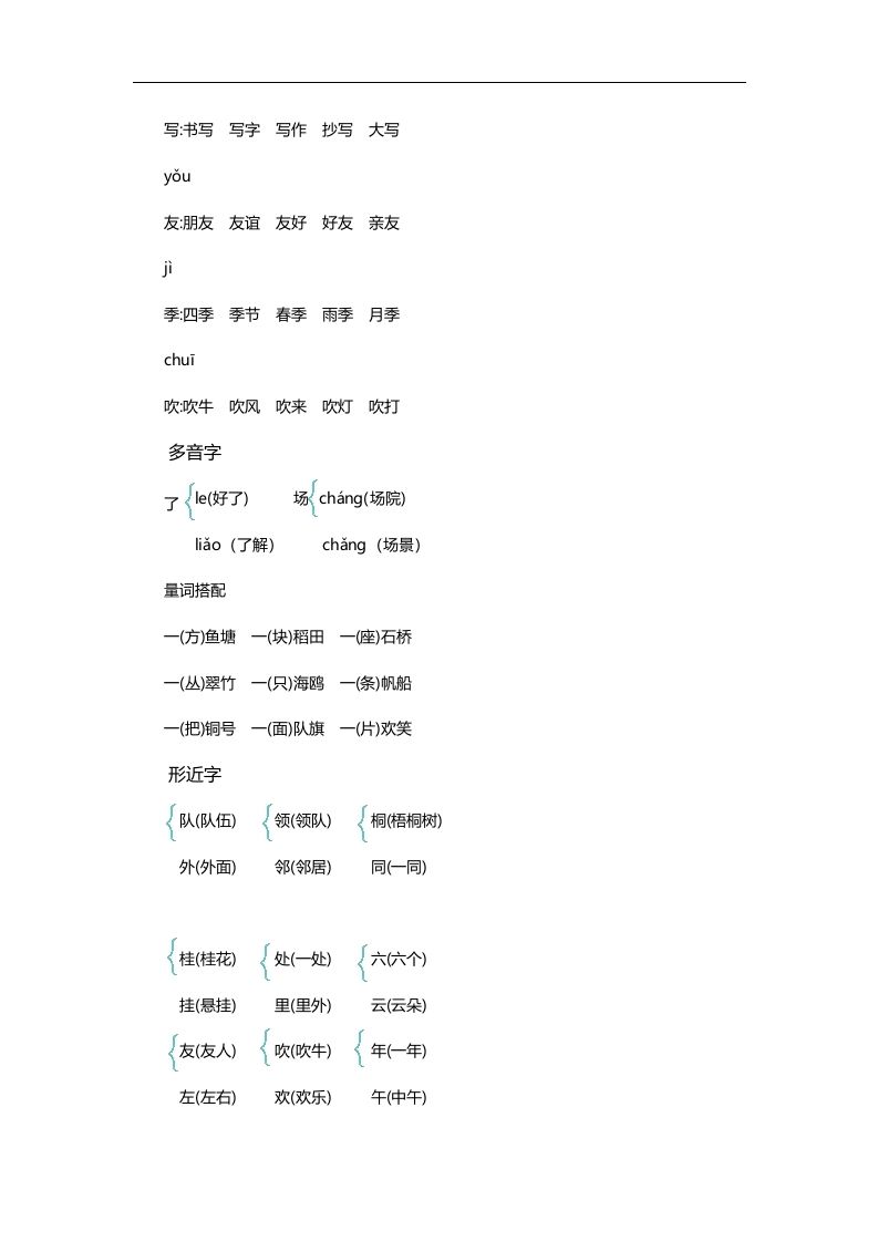 图片[3]_二上语文第二单元知识重点_练习题|试卷|知识点|复习提纲