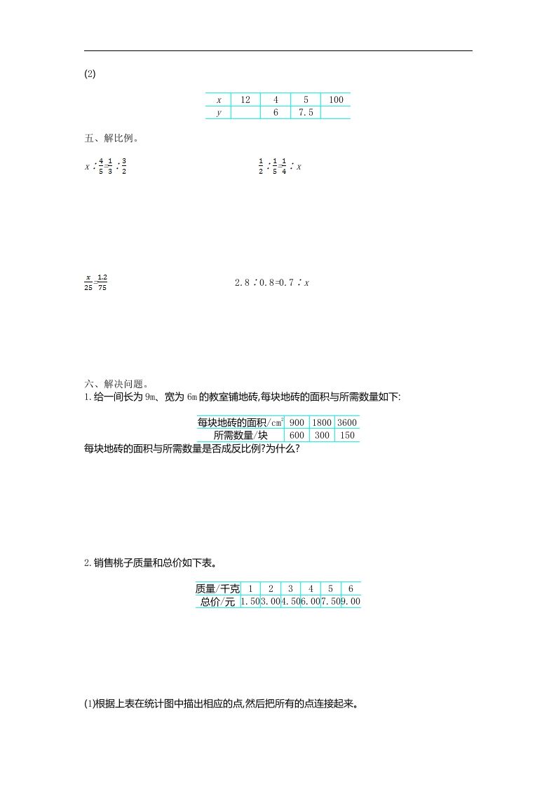 图片[2]_六下苏教版数学第六单元测试卷-1_练习题|试卷|知识点|复习提纲