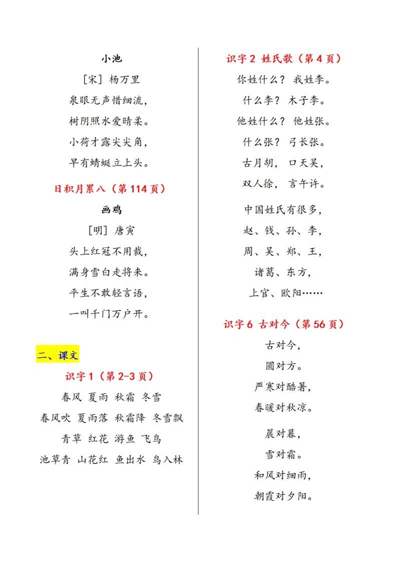 图片[2]_《课内背诵内容》课文、古诗、日积月累_练习题|试卷|知识点|复习提纲