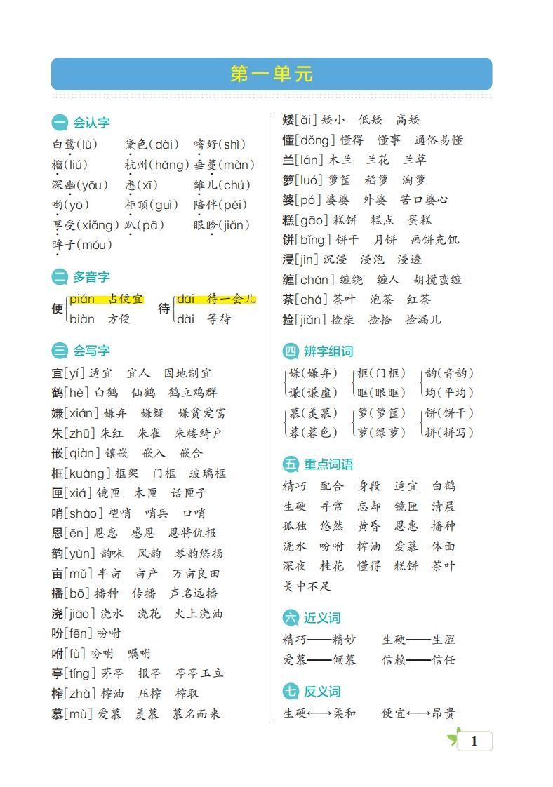 五上语文期末（核心考点梳理）_练习题|试卷|知识点|复习提纲