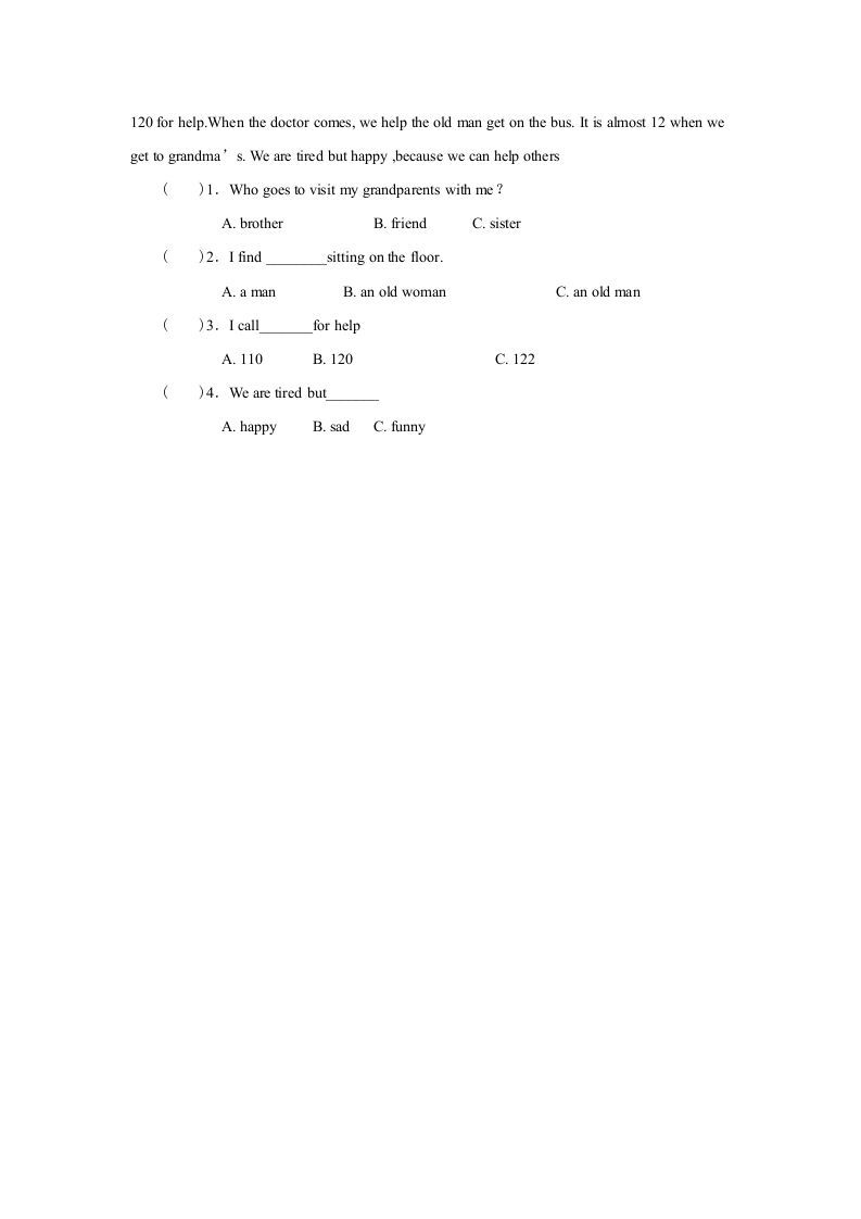 图片[2]_四年级英语上册Unit4习题第3课时（人教版一起点）_练习题|试卷|知识点|复习提纲