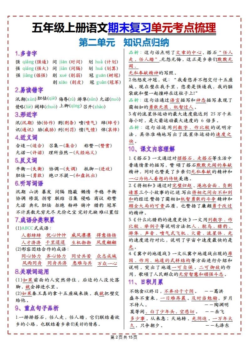图片[2]_【期末复习1-8单元考点梳理】五上语文_练习题|试卷|知识点|复习提纲
