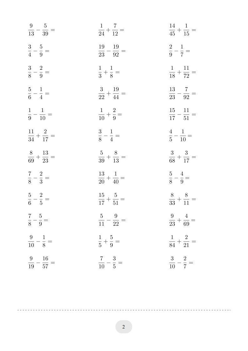 图片[2]_五年级数学下册口算题(异分母分数加减法)1500题（人教版）_练习题|试卷|知识点|复习提纲