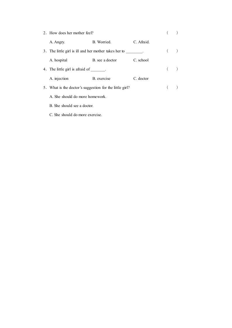 图片[2]_六年级英语上册Unit4习题——第三课时（人教版一起点）_练习题|试卷|知识点|复习提纲