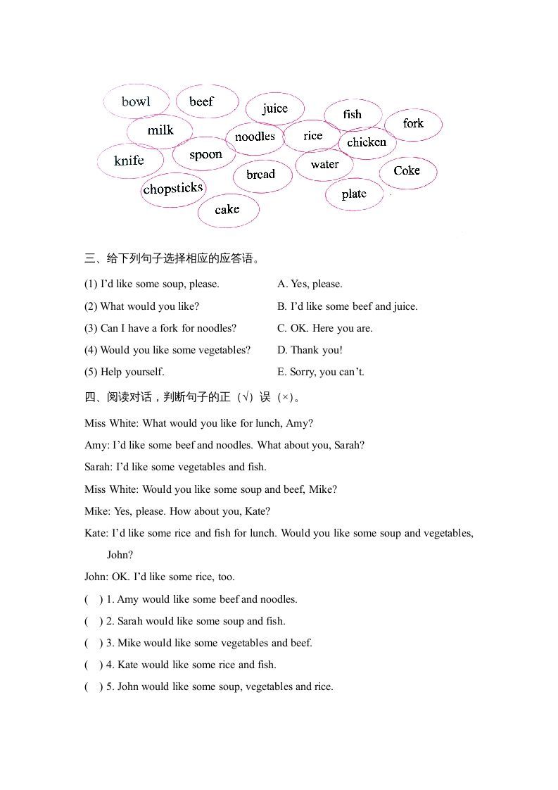图片[2]_三年级英语上册Unit5_B_Let’s_learn同步习题(4)（人教版一起点）_练习题|试卷|知识点|复习提纲