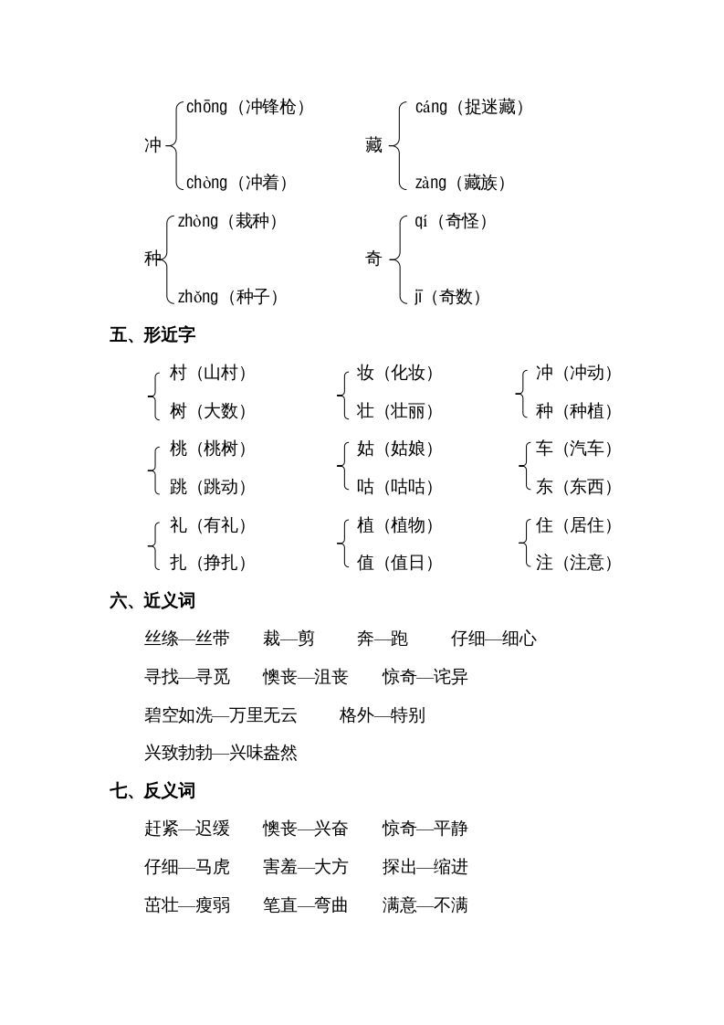 图片[2]_二年级语文下册第一单元知识点梳理_练习题|试卷|知识点|复习提纲