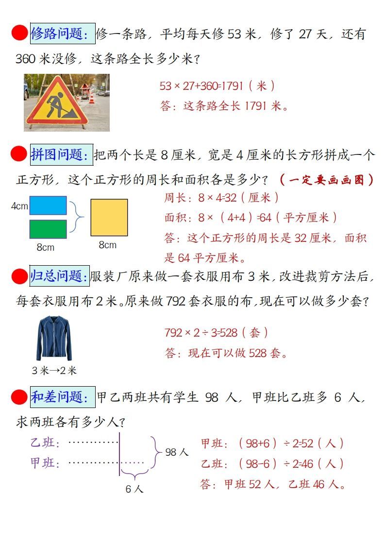 图片[2]_三年级下册数学易错思维应用题专项(答案)_练习题|试卷|知识点|复习提纲