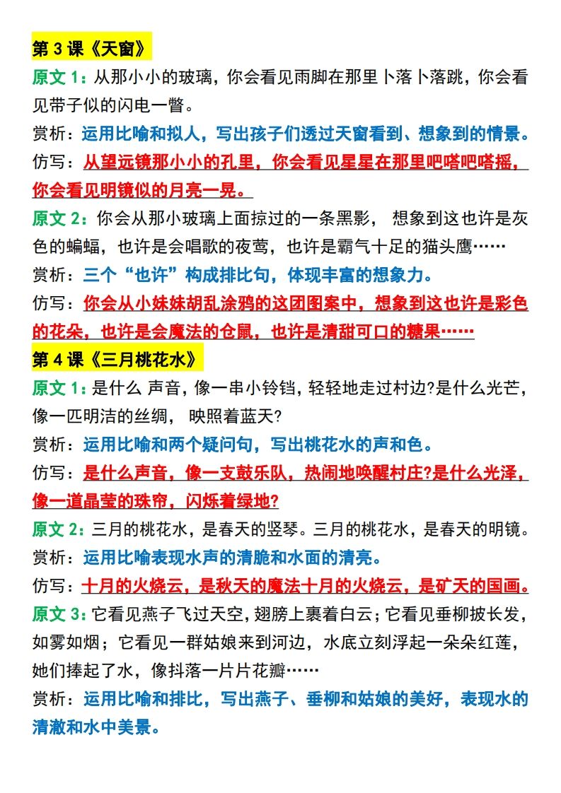 图片[2]_四年级下册语文必考重点句子仿写_练习题|试卷|知识点|复习提纲