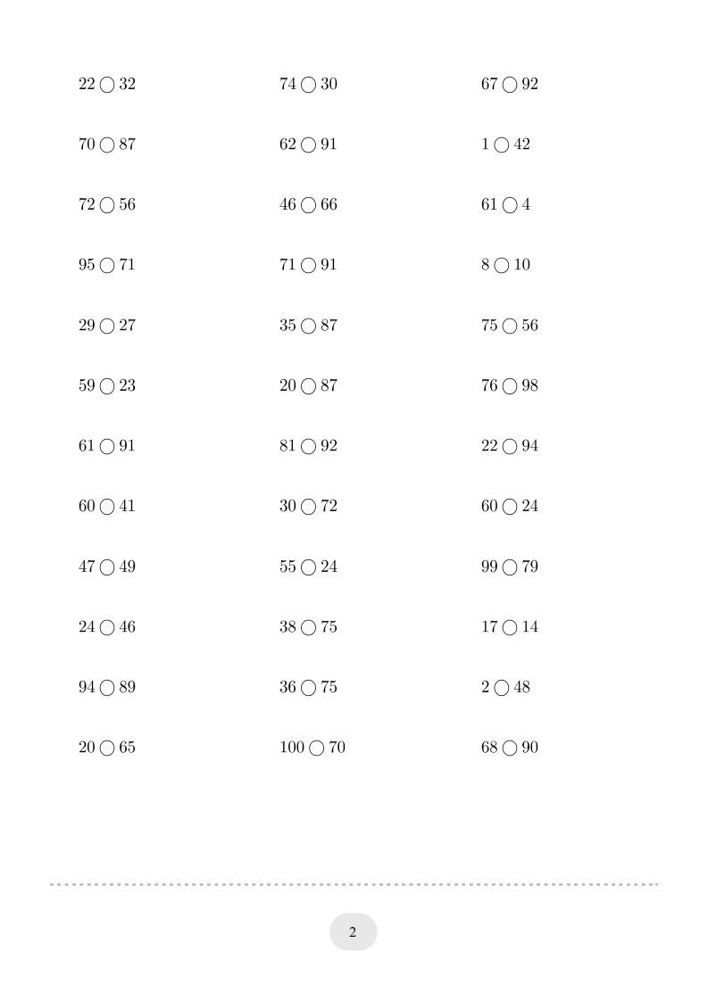 图片[2]_一年级数学下册(100以内的数比大小)1000题（人教版）_练习题|试卷|知识点|复习提纲