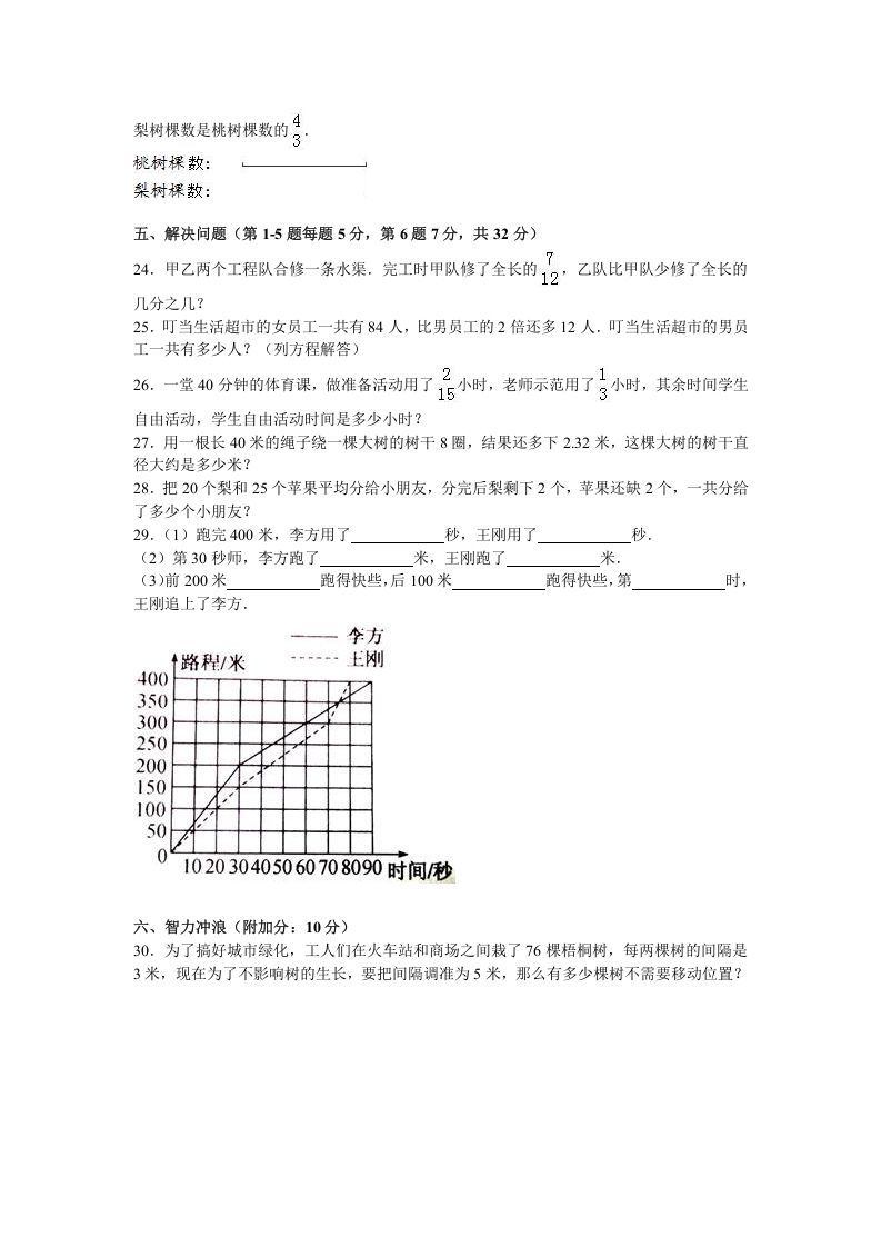 图片[3]_五年级数学下册苏教版下学期期末测试卷15_练习题|试卷|知识点|复习提纲