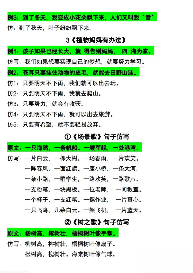 图片[2]_【常考重点仿写句子】二上语文_练习题|试卷|知识点|复习提纲