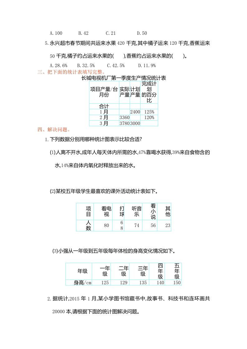 图片[2]_六年级数学上册第七单元测试卷（人教版）_练习题|试卷|知识点|复习提纲