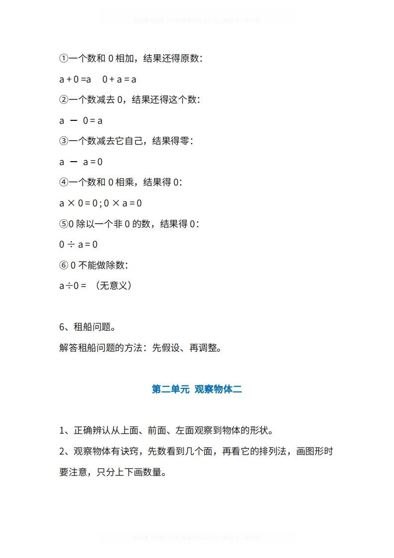 图片[3]_人教版4年级数学下册知识点1-4单元_练习题|试卷|知识点|复习提纲