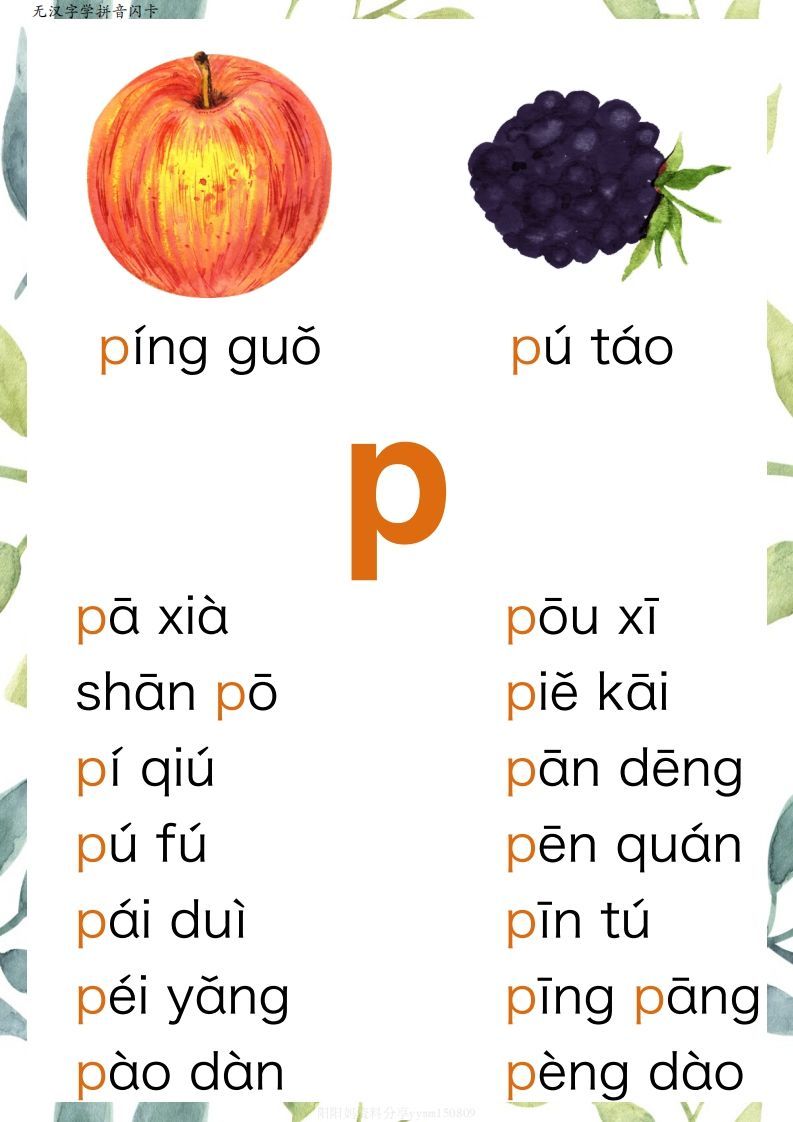 图片[2]_【拼音】原创无汉字读拼音闪卡-声母_练习题|试卷|知识点|复习提纲
