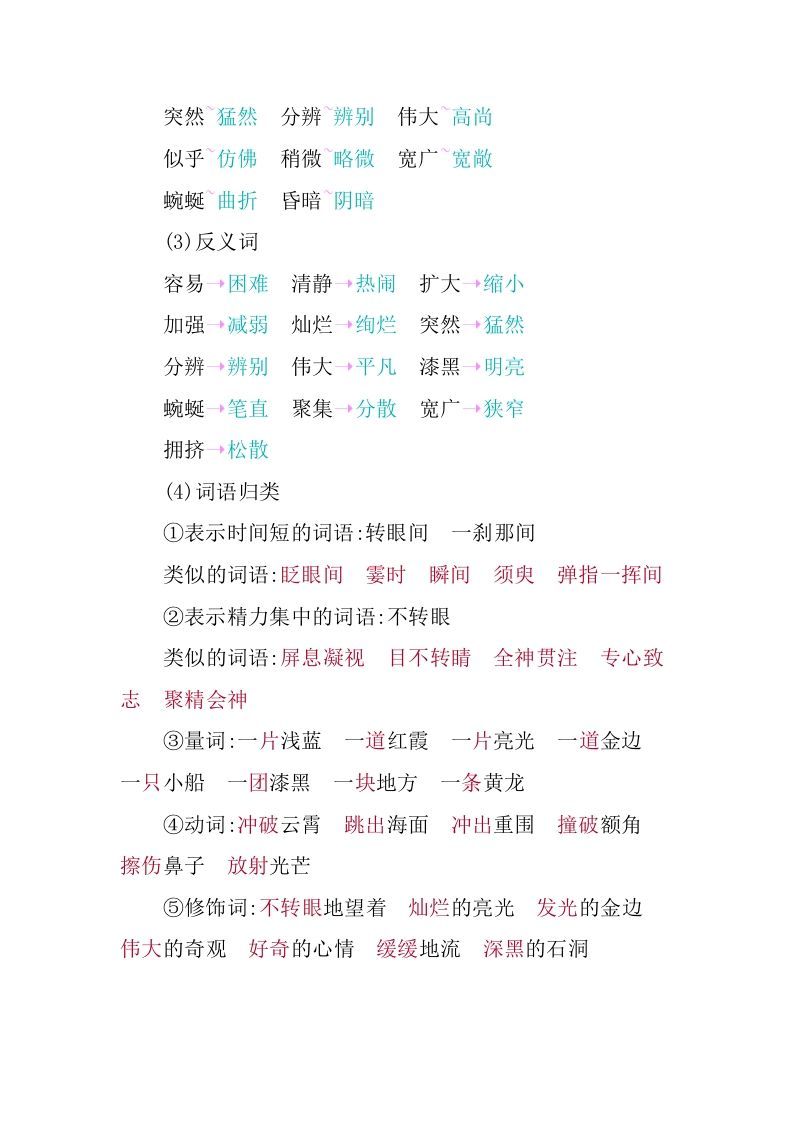 图片[2]_四年级语文下册第五单元知识小结_练习题|试卷|知识点|复习提纲