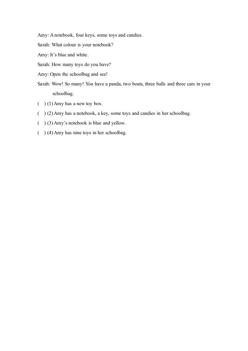 图片[2]_四年级英语上册Unit2_B_阶段训练（人教版一起点）_练习题|试卷|知识点|复习提纲