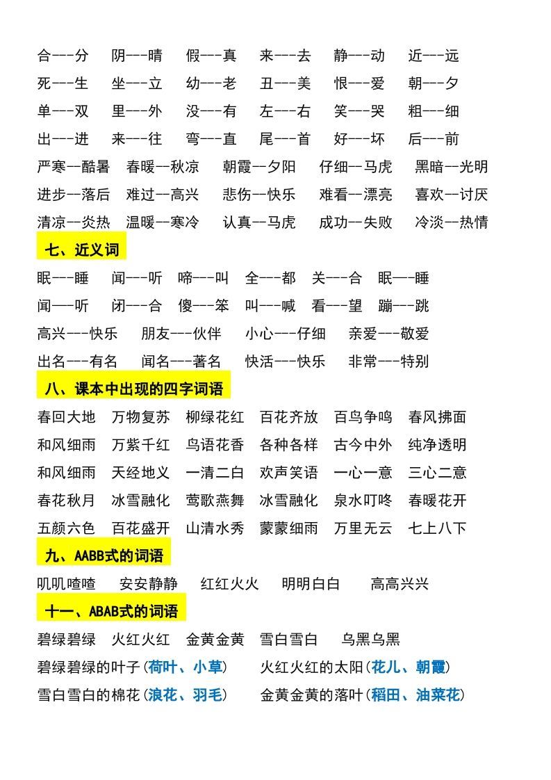 图片[2]_一年级下册语文期末复习考点总结_练习题|试卷|知识点|复习提纲