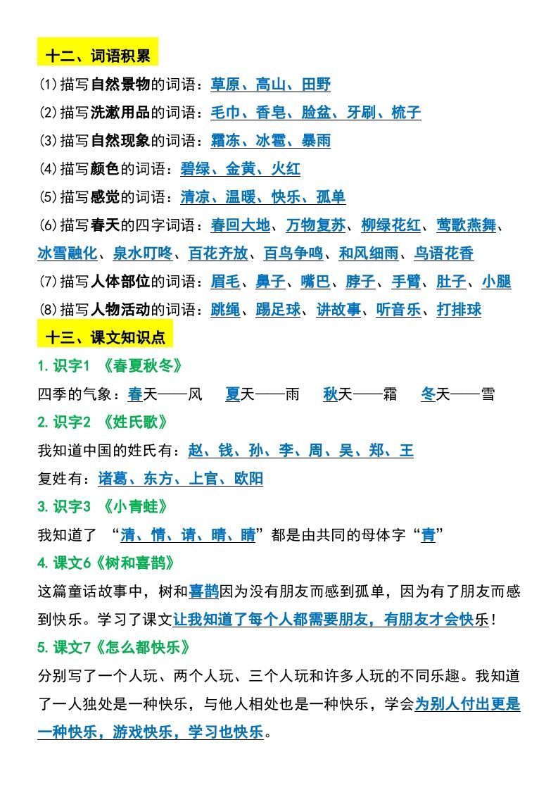 图片[3]_一年级下册语文期末复习考点总结_练习题|试卷|知识点|复习提纲