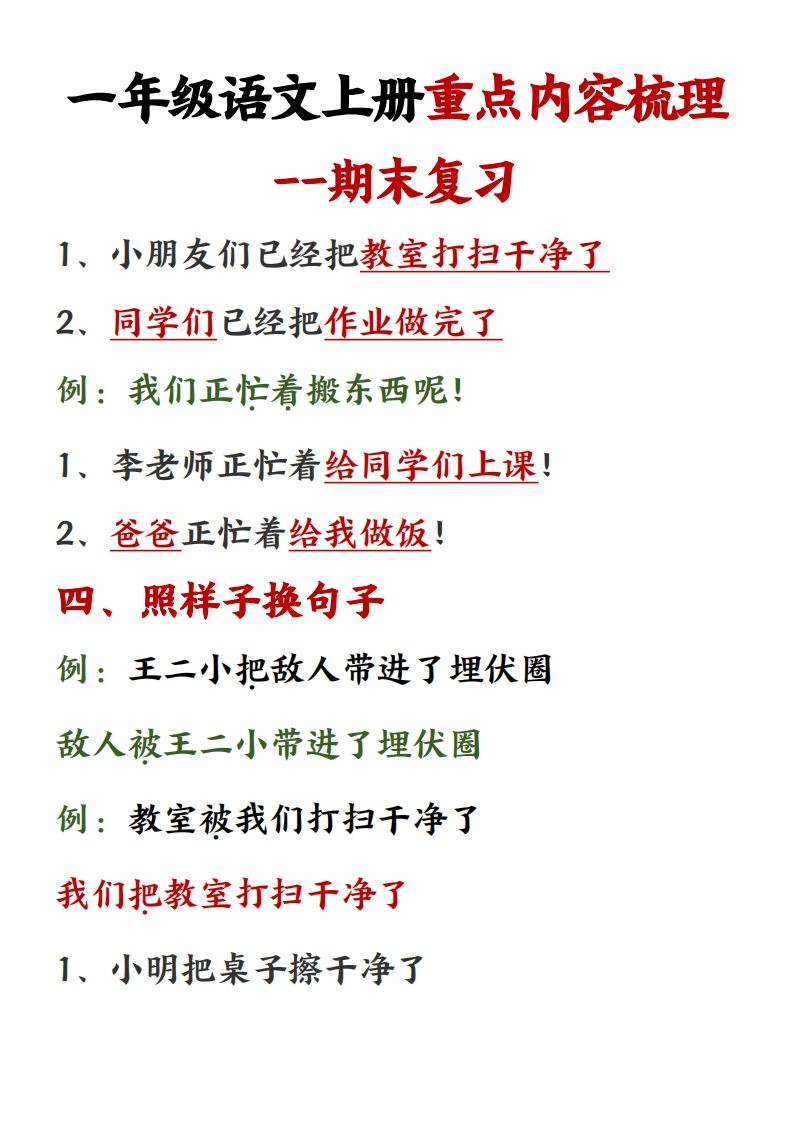 图片[3]_【重点预习内容梳理】一上语文()_练习题|试卷|知识点|复习提纲