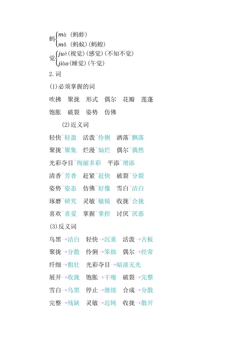 图片[2]_三年级语文下册第一单元知识小结_练习题|试卷|知识点|复习提纲