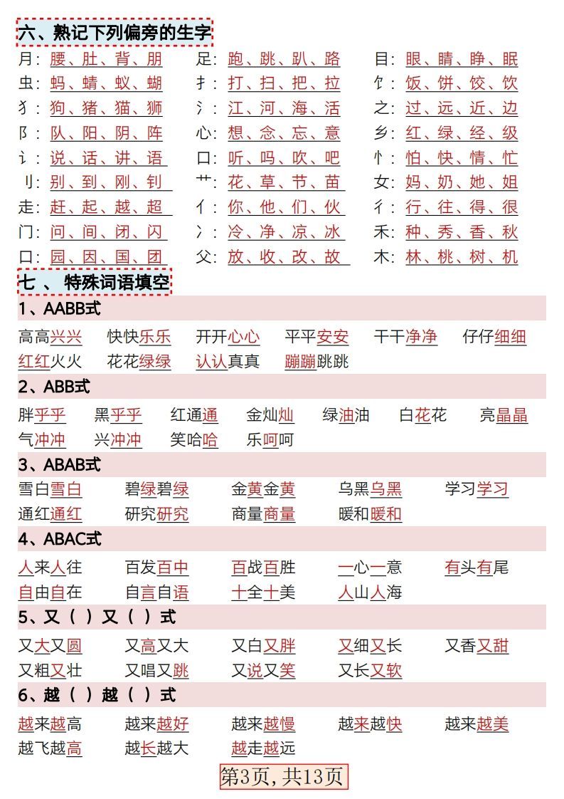 图片[3]_★3.9新版一年级语文下册全册重点知识总结_练习题|试卷|知识点|复习提纲