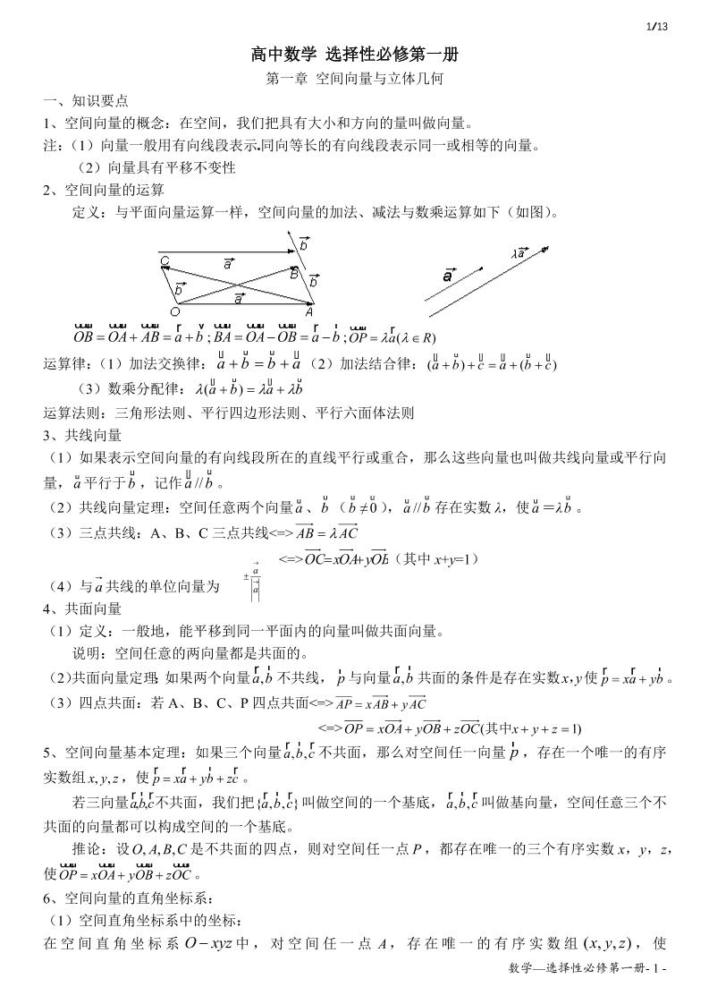 69-(新教材)高中人教A版数学选择性必修第一册知识点_练习题|试卷|知识点|复习提纲