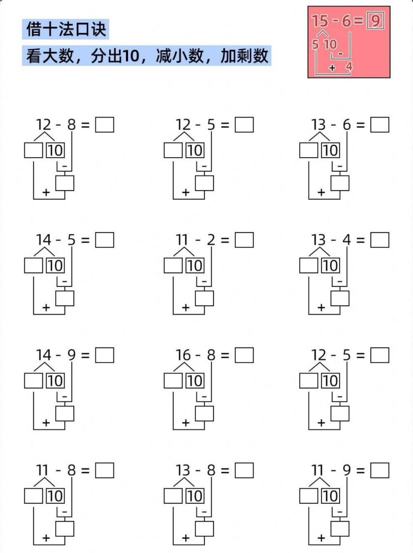 图片[2]_【数学】破十法，凑十法_练习题|试卷|知识点|复习提纲