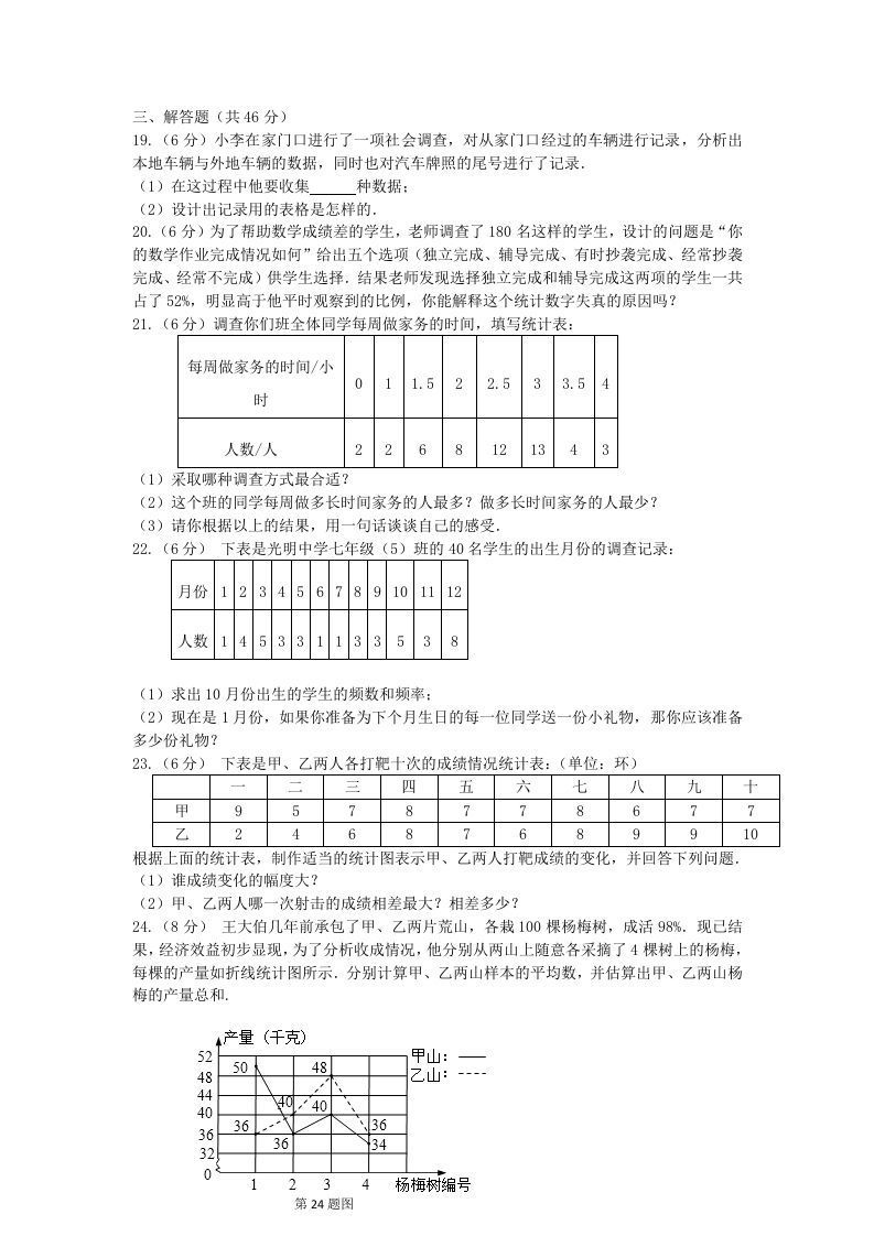 图片[3]_七年级下册数学第十章试卷及答案人教版(Word版)_练习题|试卷|知识点|复习提纲
