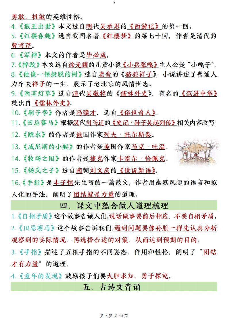 图片[2]_五年级下册语文寒假预习全册必背知识点(1)_练习题|试卷|知识点|复习提纲