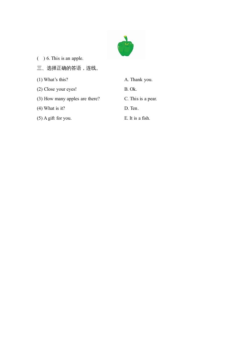 图片[2]_一年级英语上册Unit6_单元达标卷（人教一起点）_练习题|试卷|知识点|复习提纲