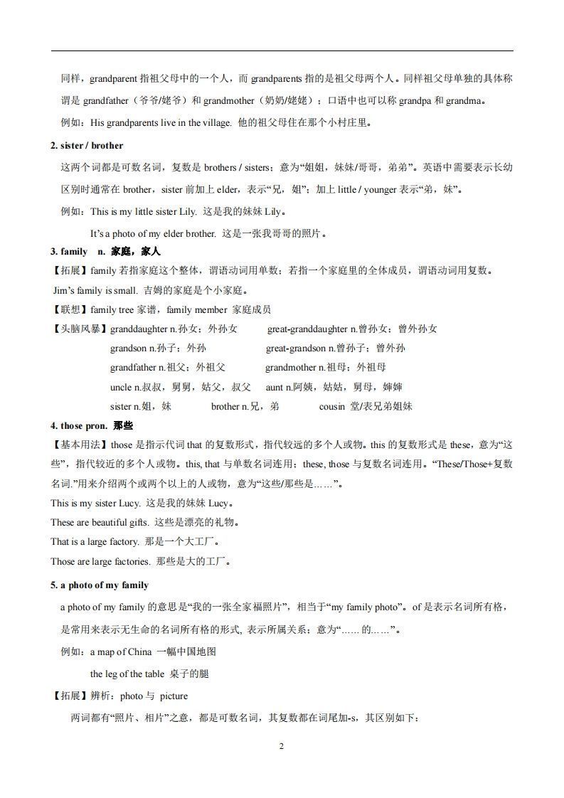 图片[2]_人教版英语七年级上Unit2Thisismysister.知识点__练习题|试卷|知识点|复习提纲