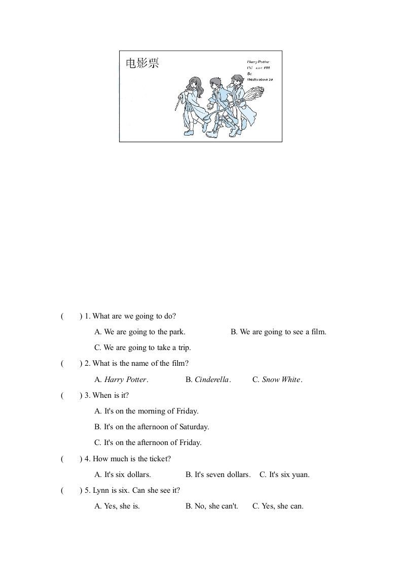 图片[2]_六年级英语上册阅读•写作专项复习卷（人教版PEP）_练习题|试卷|知识点|复习提纲