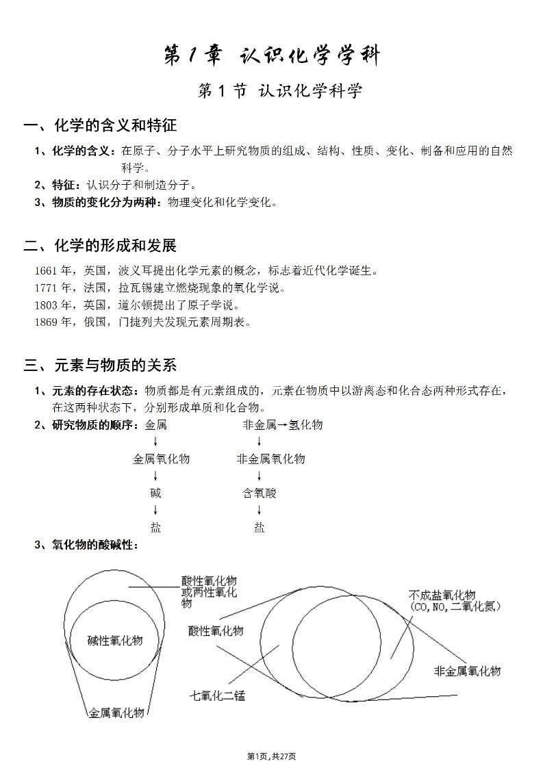 78-新教材鲁科版高中化学高一年级必修1知识点归纳总结_练习题|试卷|知识点|复习提纲