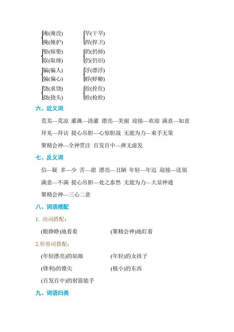 图片[2]_四年级语文上册第八单元单元知识小结_练习题|试卷|知识点|复习提纲