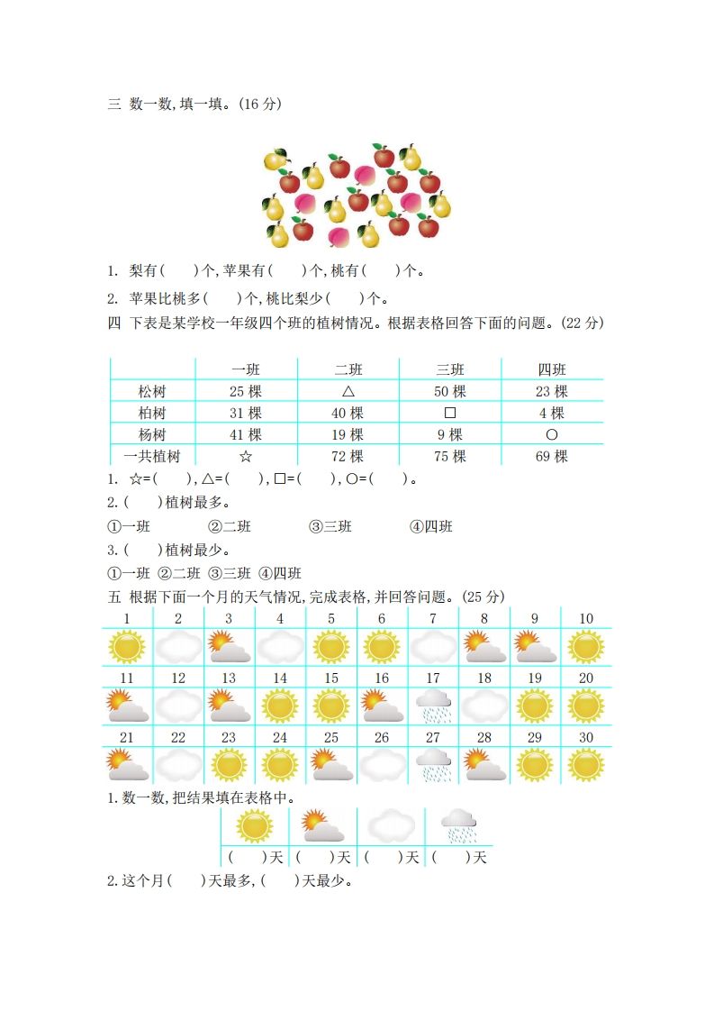 图片[2]_一下青岛版数学第九单元检测卷2（54制）_练习题|试卷|知识点|复习提纲