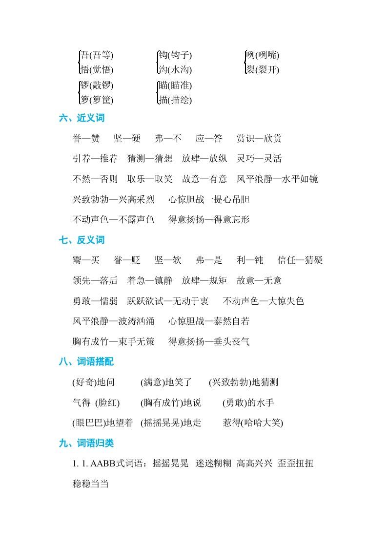 图片[2]_五年级语文下册第六单元单元知识小结（部编版）_练习题|试卷|知识点|复习提纲