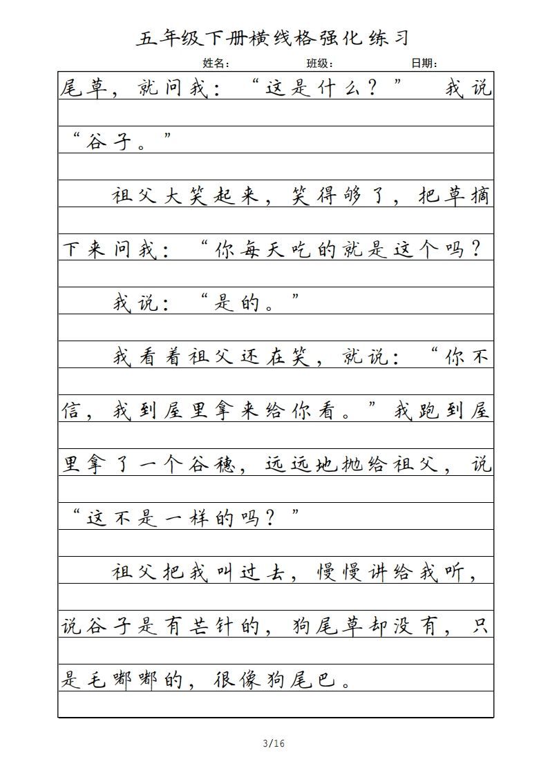 图片[3]_五年级语文下册横线格（部编版）_练习题|试卷|知识点|复习提纲