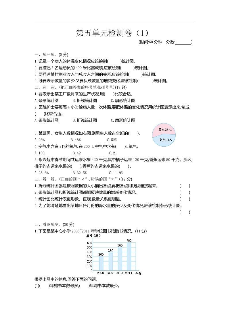 六下青岛63版数学第五单元检测卷-2_练习题|试卷|知识点|复习提纲