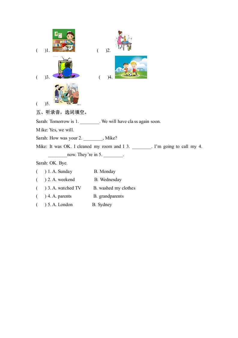 图片[2]_六年级英语下册同步听力训练-Unit2LastweekendPartA人教PEP版_练习题|试卷|知识点|复习提纲