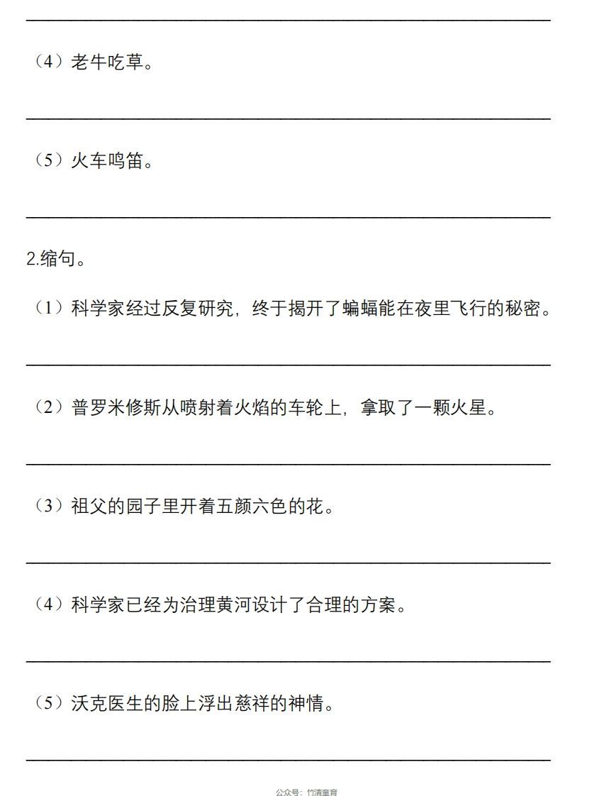 图片[3]_5年级句子专项练习_练习题|试卷|知识点|复习提纲