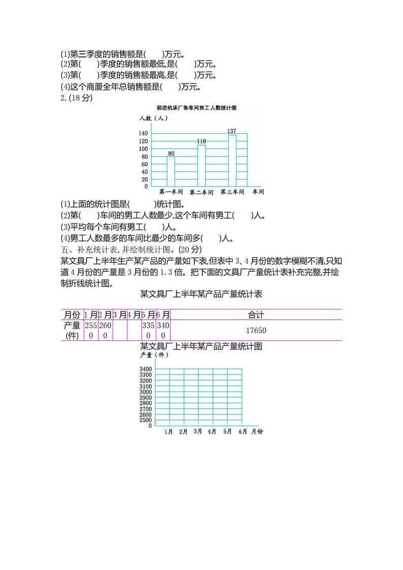 图片[2]_四下青岛版数学第八单元检测卷.2(五四制)_练习题|试卷|知识点|复习提纲