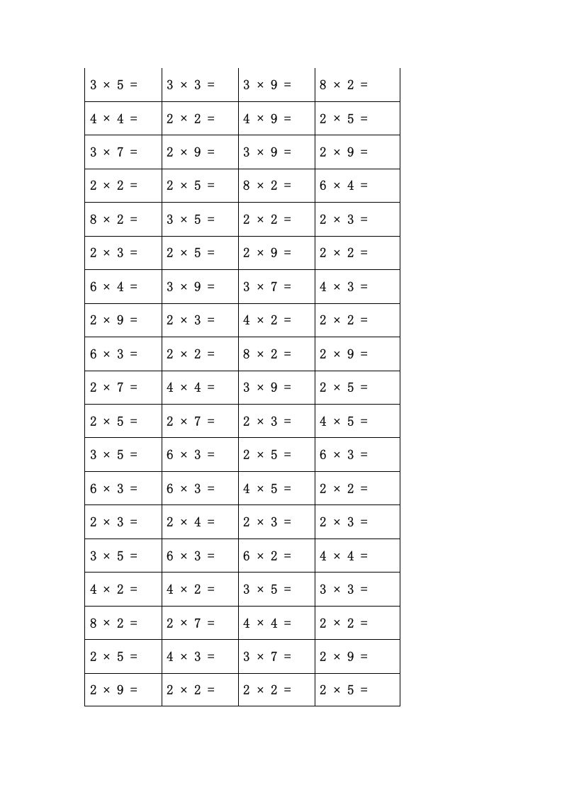 二年级数学上册乘法口诀练习题(84页)（苏教版）_练习题|试卷|知识点|复习提纲