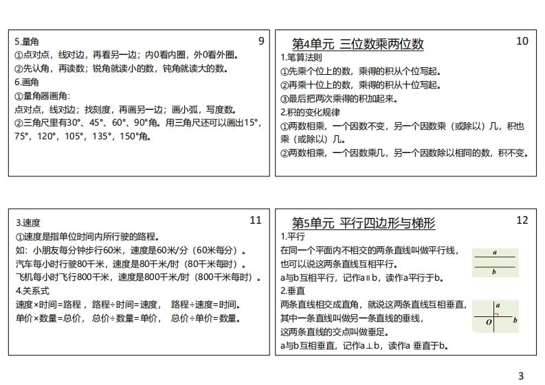 图片[3]_【人教四年级】数学上册必背笔记_练习题|试卷|知识点|复习提纲