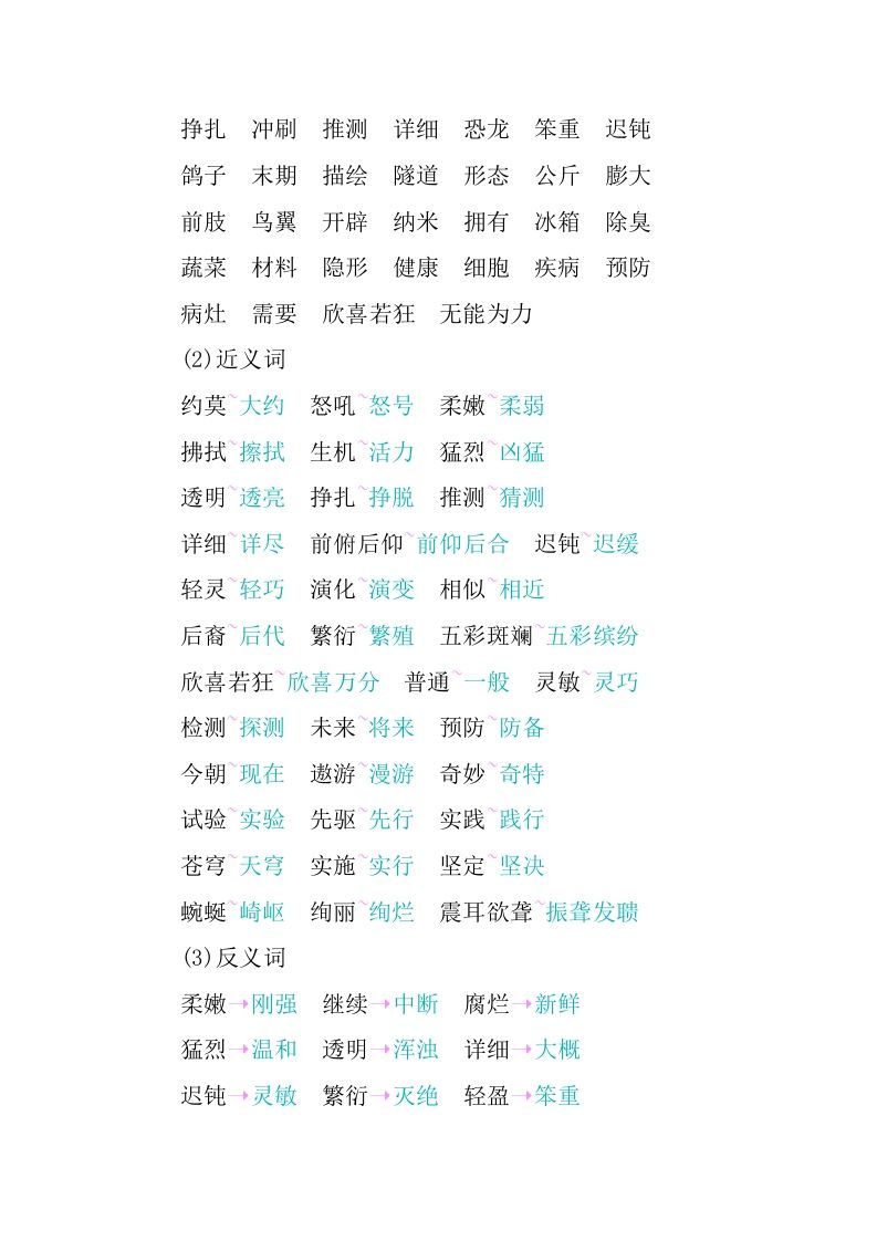 图片[2]_四年级语文下册第二单元知识小结_练习题|试卷|知识点|复习提纲