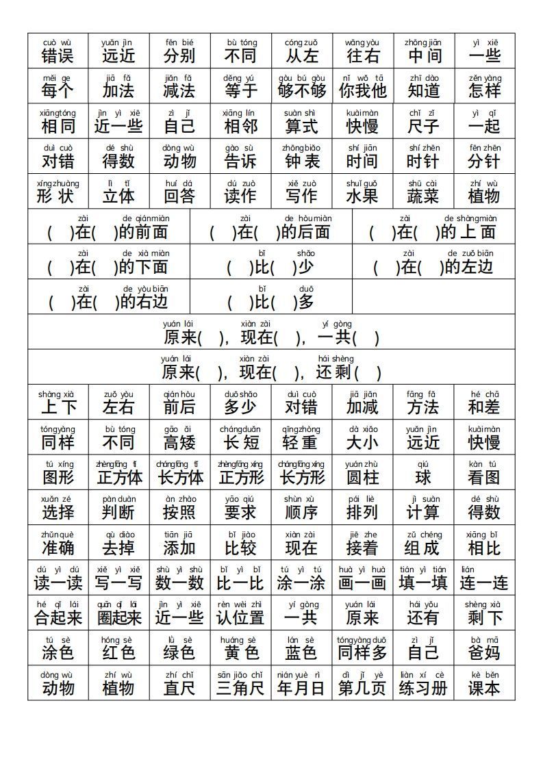 图片[2]_幼小衔接语文常用字词认读_练习题|试卷|知识点|复习提纲